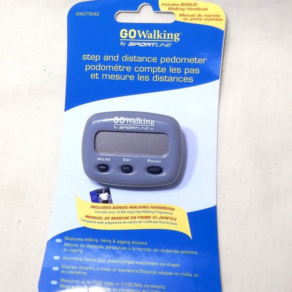 GO WALKING ~ by  Sportline  Step and Distance Pedometer / Walking Handbook /NEW